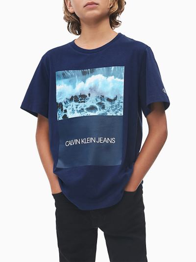 Calvin Klein Ruhák HU544697 | Calvin Klein Photo Print Fiu Póló Kék
